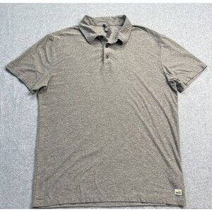 VUORI Mens Strato Tech Polo Shirt  Medium Gray Performance Golf Preppy Sporty